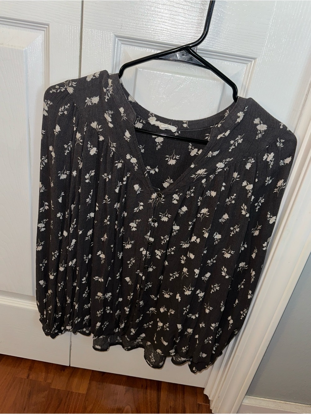 Maurices Gray Floral Blouse
